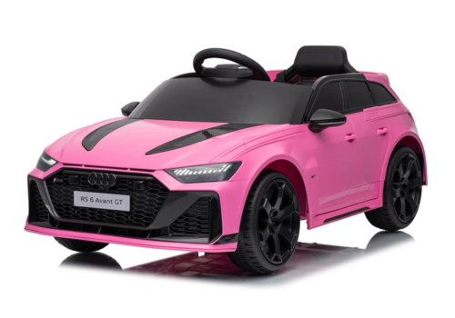 Pink 2026 Audi RS6 Avant GT elbil til børn med firehjulstræk og EVA-gummihjul.