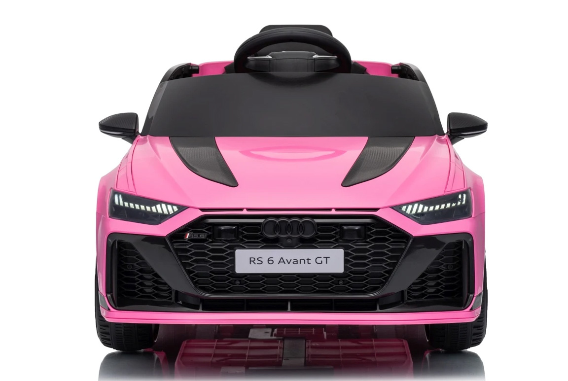 Pink 2026 Audi RS6 Avant GT elbil til børn med firehjulstræk og EVA-gummihjul.